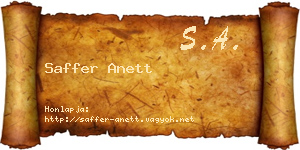 Saffer Anett névjegykártya