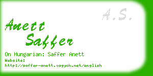 anett saffer business card